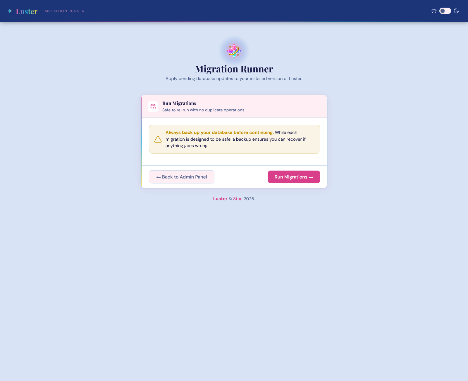Migration Runner - Skin: Prism Power, Light Mode (“Moon Princess”)